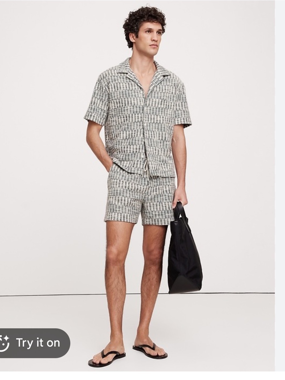 Banana Republic Jacquard Knit Resort Shirt and matching Pull-On Short set
